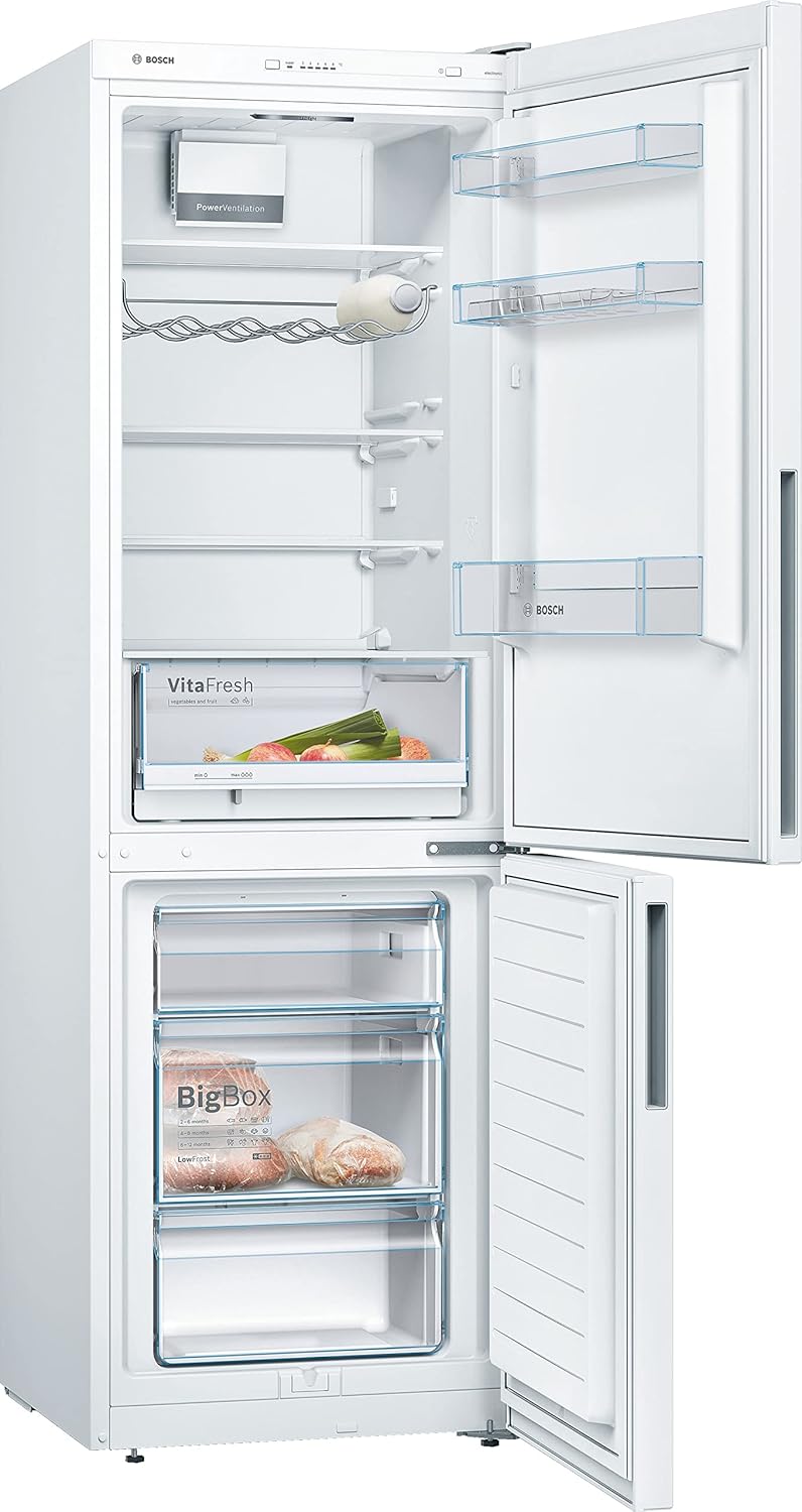 Bosch KGV36VWEAS Serie 4, Frigorífico combinado de libre instalación - 308 L - Al 186 x An 60 cm - Blanco
