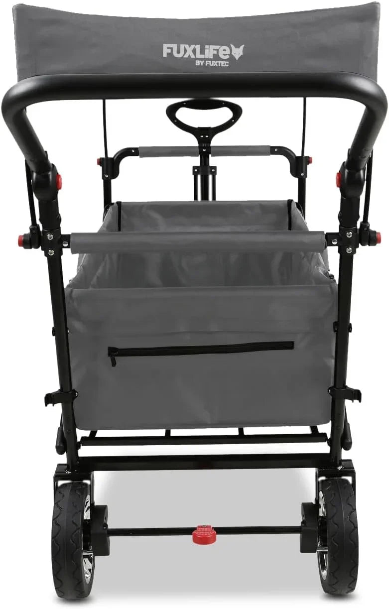 Carro de mano plegable FX-CT700 con frenos, asiento acolchado, asa ajustable en altura y capacidad de carga de 75 kg