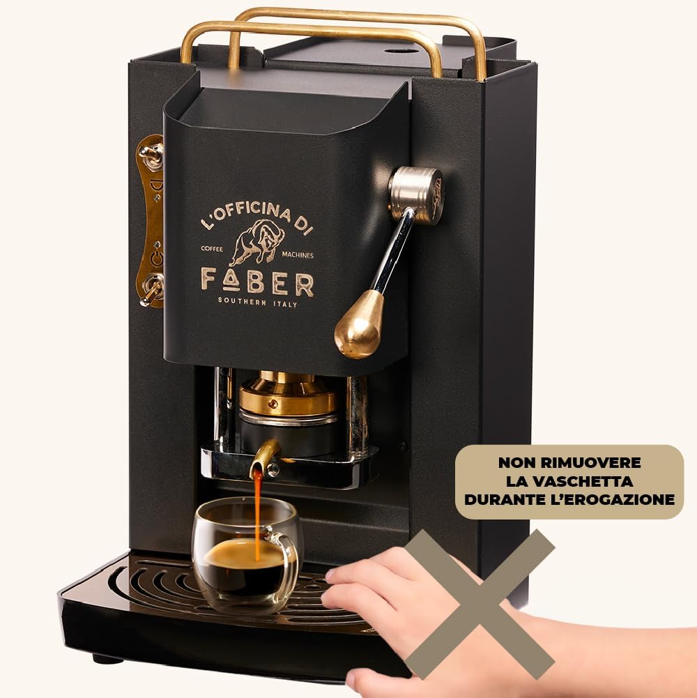 Cafetera Faber PRO Total Deluxe de latón, papel ESE de 44 mm, 1,3 litros, (blanco)