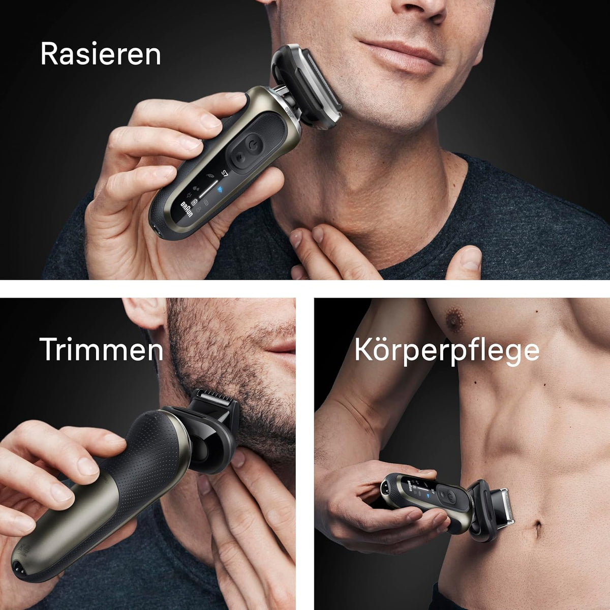 Afeitadora eléctrica Braun Series 7 para hombre, afeitadora eléctrica, 60 min de batería, centro SmartCare 4 en 1, +2 accesorios, afeitadora inalámbrica en seco y húmedo para hombre, resistente al agua, fabricada en Alemania, 72-C7650cc, dorado