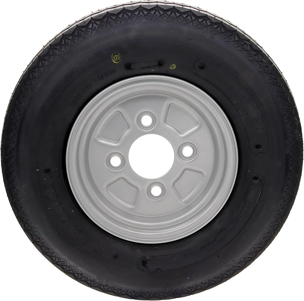 Rueda de repuesto para remolque Deli 4.00-8 4.80-8 4PR 62M para Stema DDR, rueda completa con orificio central grande, juego o individual, 8 pulgadas