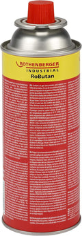 Cartucho de gas industrial Rothenberger Robutan 220 g/393 ml, cierre de bayoneta, MSF-1A, cartucho de gas con válvula, quemador de camping para exteriores, herbicida