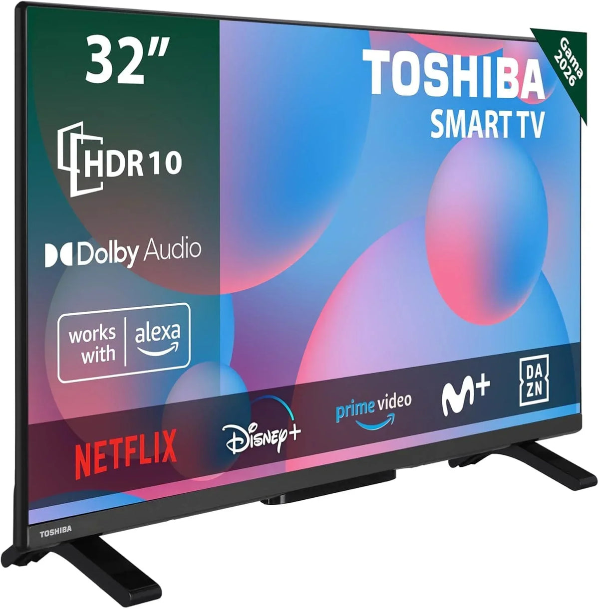 Toshiba 40LV3563DG Smart TV 40" Full HD (1920 x 1080) HDR con soporte central, compatible con Alexa, WiFi