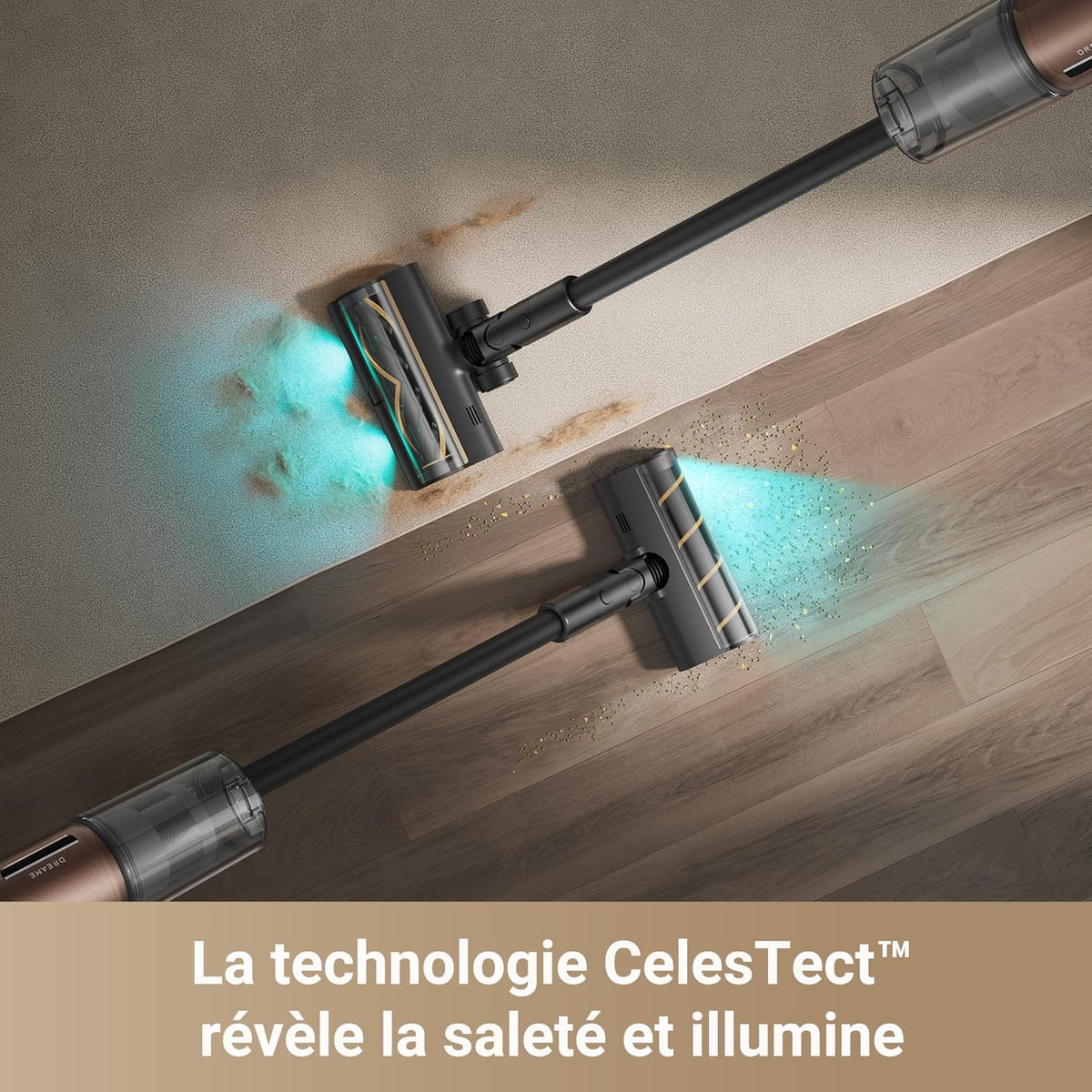 Aspiradora escoba sin cable Dreame Z20, 25 000 PA / 250 AW, motor de alta velocidad, autonomía de 90 min, 99,99 % de eficiencia de filtración, filtro HEPA H14, tecnología de detección de polvo