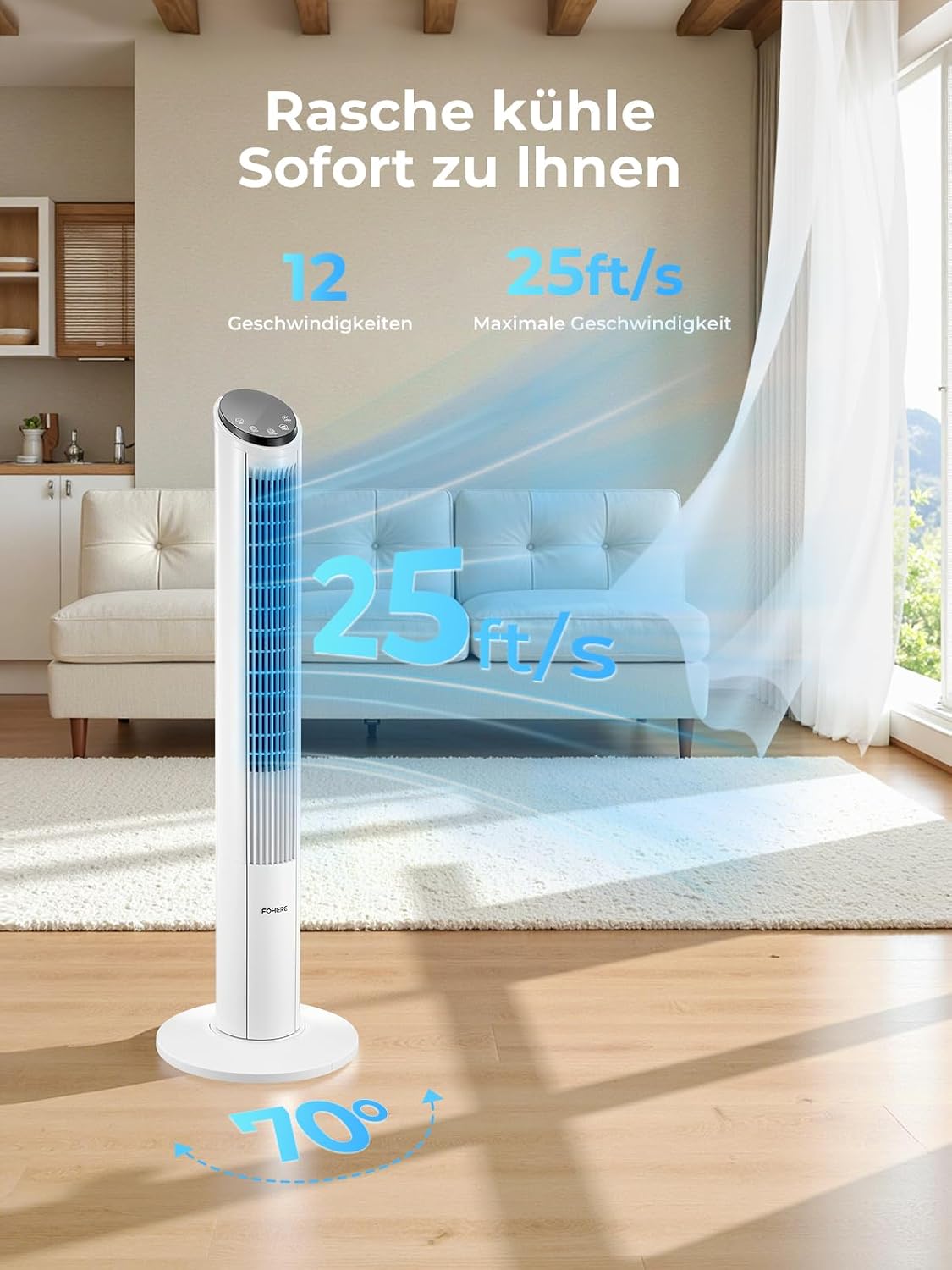 Ventilador de torre muy silencioso (