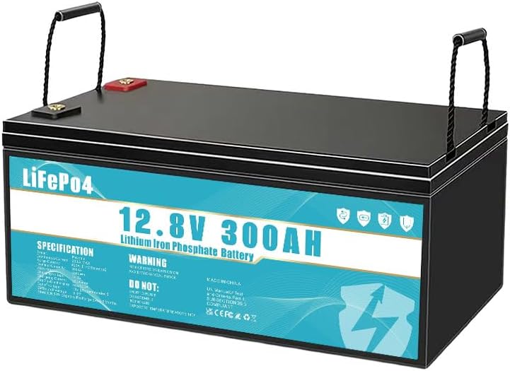 Batería LiFePO4 de 12V 300Ah de fosfato de hierro y litio, equipada con BMS de 300A, vida útil de más de 8 años, adecuada para camping, energía solar, fuente de alimentación de emergencia, etc.