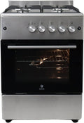 Cocina de gas Gasline SHGG6060FGIX de acero inoxidable, 60 cm, horno de gas con termostato y ventilador.