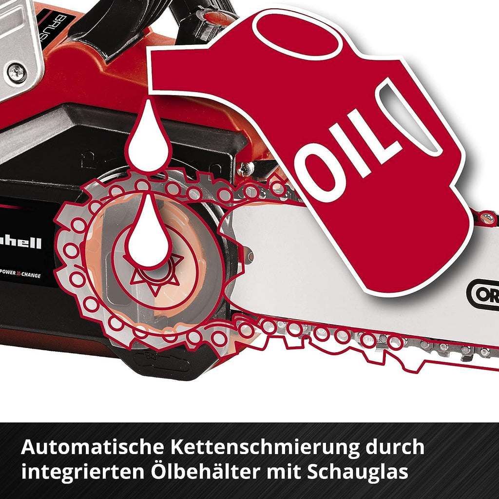 Motosierra de batería Einhell Professional GP-LC 36/35 Li-Solo Power X-Change (iones de litio, 36 V, 33 cm de longitud de corte, 15 m/s de velocidad de corte, motor eléctrico sin escobillas, sin batería ni cargador)
