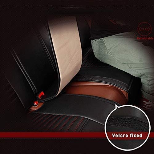 Muchkey Fundas de Asiento de Coche Universales para 5 Plazas, Juego Completo de Fundas para Asientos Delanteros y Traseros, Accesorios de Interior, Negro y Rojo