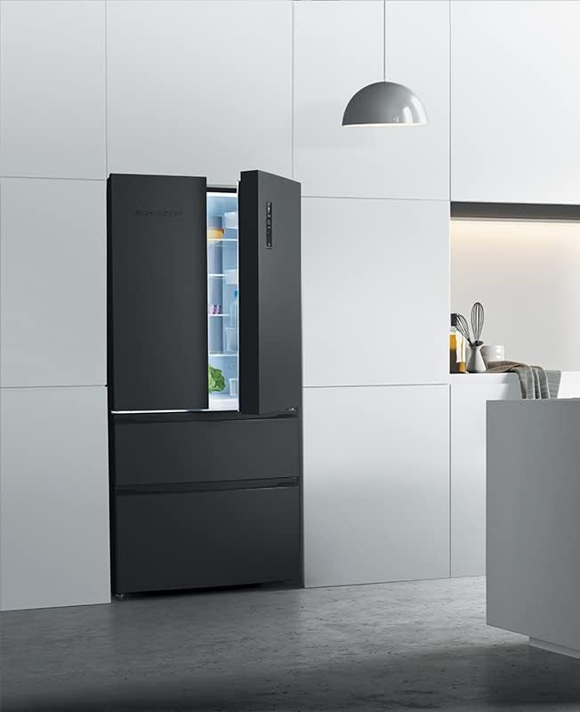 SCHNEIDER SCFD558NFB, Frigorífico multipuertas, No Frost, 531L (345+186), Desescarche automático, 3 estantes de cristal, Alarma de puerta, Patas ajustables, 41dB, Negro mate