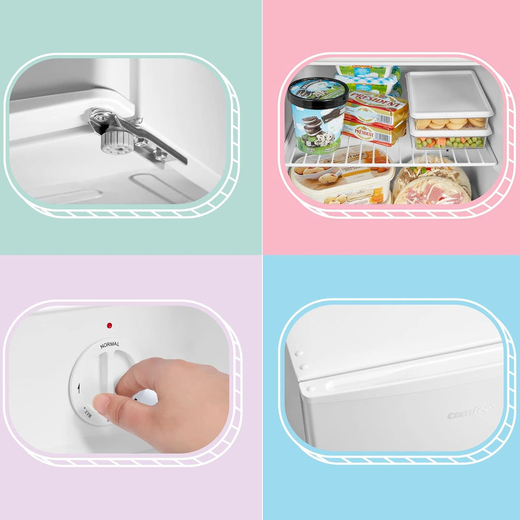 Mini congelador COMFEE' RCU40WH2(E) de 31L, puerta reversible, 4 estrellas, silencioso, práctico para oficina, hotel y hogar, blanco