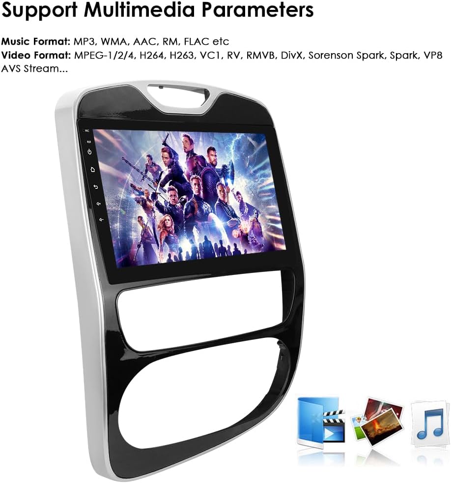 Autorradio Ossuret para Renault Clio 4 (2012-2019), pantalla táctil Android 13 de 10.1 pulgadas, 2+64 GB, navegación GPS con Carplay, Android Auto, WiFi, SWC, Bluetooth y USB