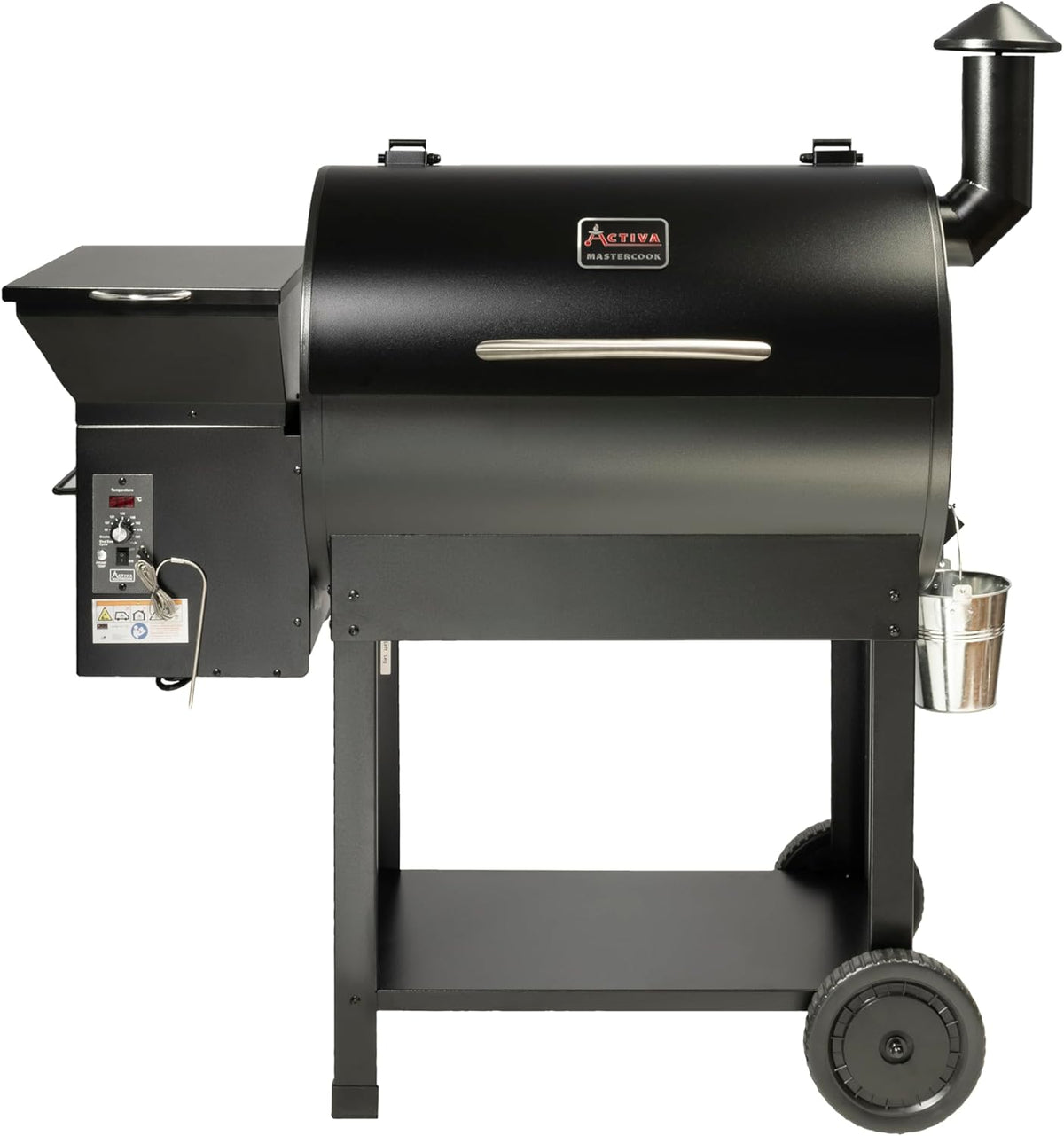 Ahumador de pellets ACTIVA El Paso I Ahumador con alimentación automática de pellets y termómetro I Parrilla de acero inoxidable para barbacoa y ahumado