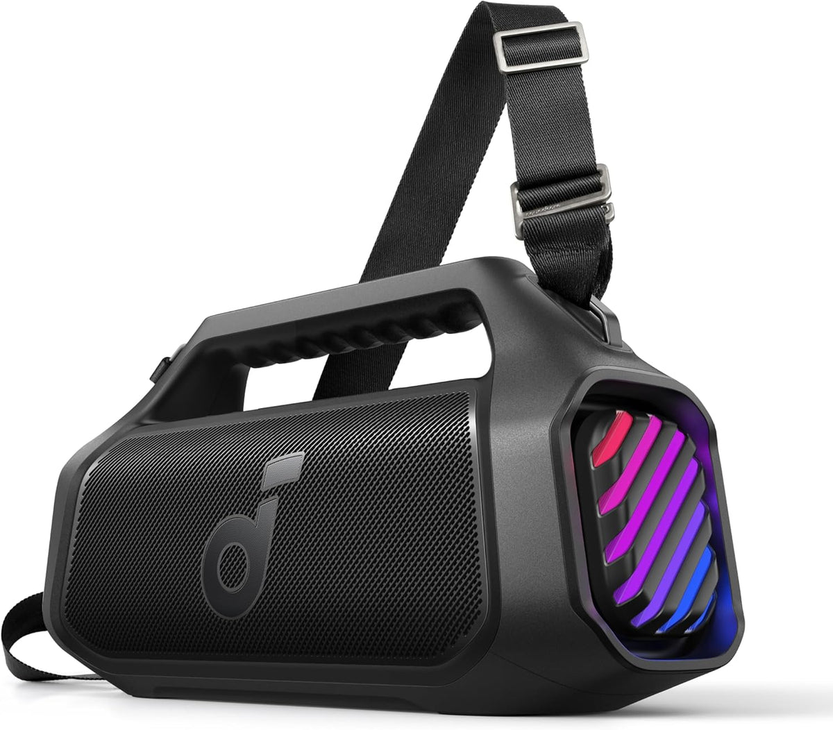 Altavoz para exteriores soundcore Boom 2 Plus, 140W, canal 2+2, BassUp 2.0, 20h, carga rápida, resistente al agua IPX7, luces RGB, USB-C, banco de energía, BT 5.3, altavoz Bluetooth portátil, camping