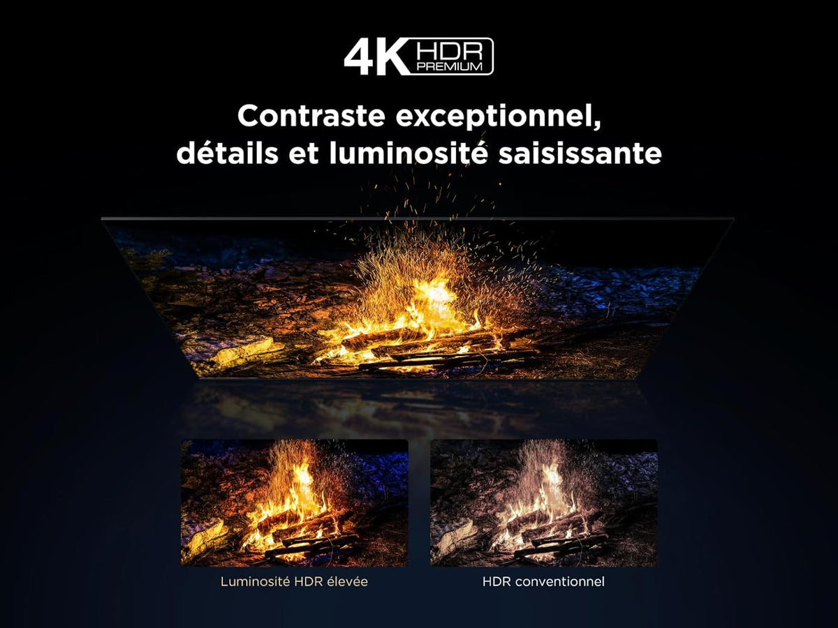 Televisor TCL 65Q6C QD-Mini LED, 4K HDR Premium 1000 nits, Smart TV con Google (Dolby Vision IQ y Atmos, sistema de audio Onkyo 2.1, Motion Clarity Pro 144Hz, control por voz manos libres)