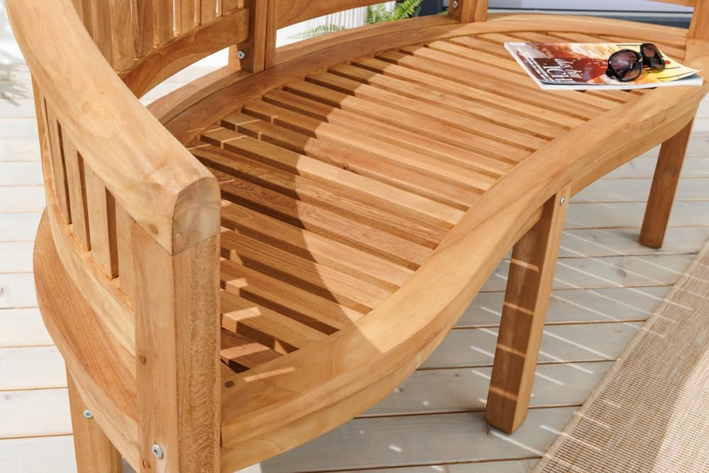 riess-ambiente.de Banco de jardín macizo XXL Empire Teca 150 cm madera de teca natural