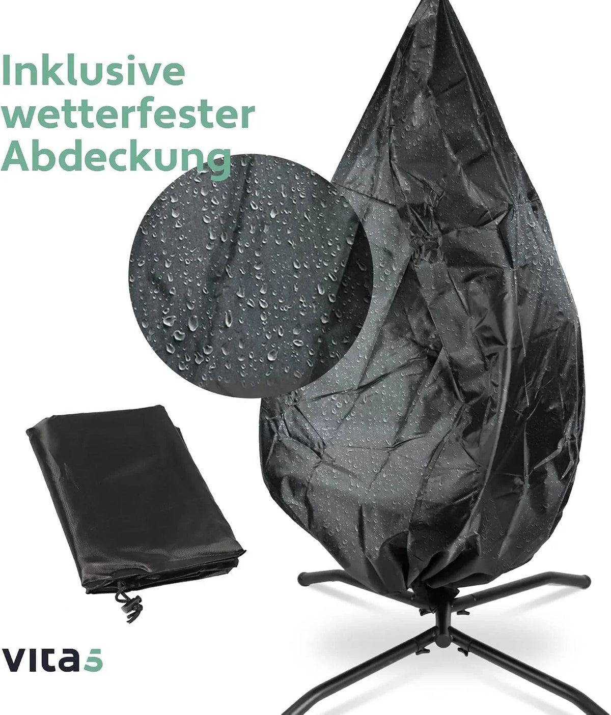 Sillón colgante con soporte, cesta tipo huevo, mecedora de ratán, diseño para interior y exterior, capacidad de carga de 150 kg, gris