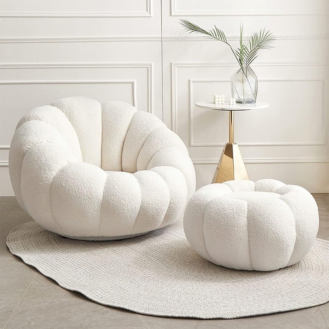 Sillón giratorio Milton & Oldbrook Vittoria con reposapiés, blanco