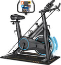 Bicicleta estática, bicicleta estática conectada a aplicaciones SLUNSE con pantalla, bicicleta estática para el hogar con resistencia magnética ajustable, asiento acolchado y ajuste de altura, capacidad de carga de 180 kg