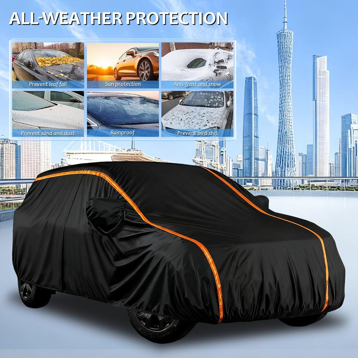 Funda protectora para coche Citroën Jumper II L3H2/L3H3 2024-, cubierta impermeable reforzada, antipolvo, antinieve y anti-UV para furgoneta, con cremallera de puerta lateral