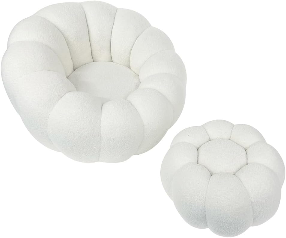 Sillón giratorio Milton & Oldbrook Vittoria con reposapiés, blanco