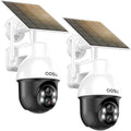 Cámara de vigilancia exterior aosu con panel solar, PTZ, seguimiento automático de personas, visión nocturna 2K, alarma sonora y luminosa, audio bidireccional, compatible con Alexa/Google