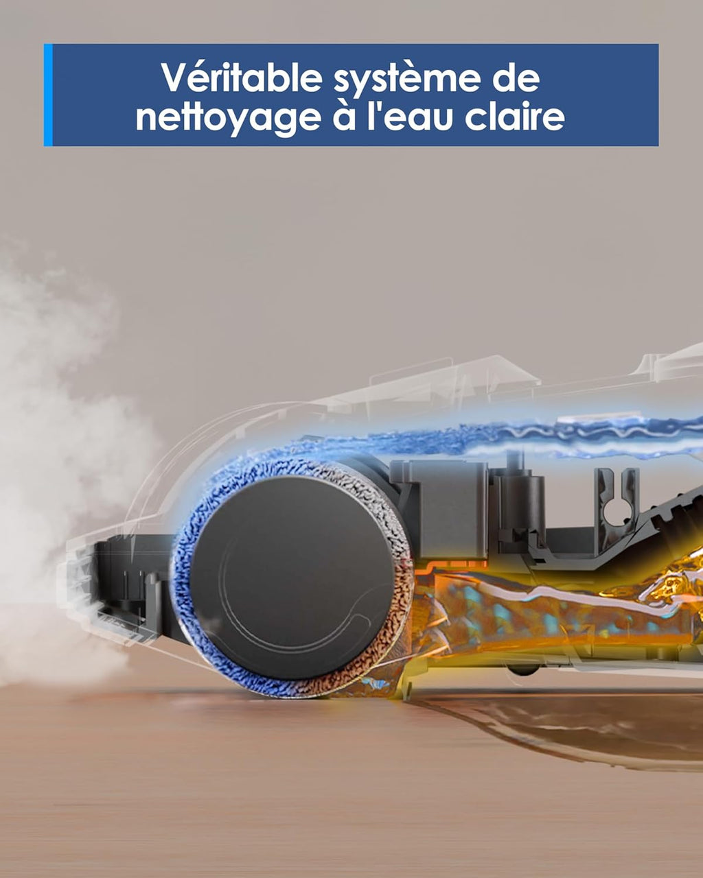 Tineco IFLOOR 5 Steam Aspiradora de Vapor Aspiradora en Seco y Húmedo Todo en Uno, Limpiadora de Vapor para Suelos, Perfecta para Suciedad Pegajosa, Vapor a Alta Temperatura a 120°C, Autolimpieza con Vapor