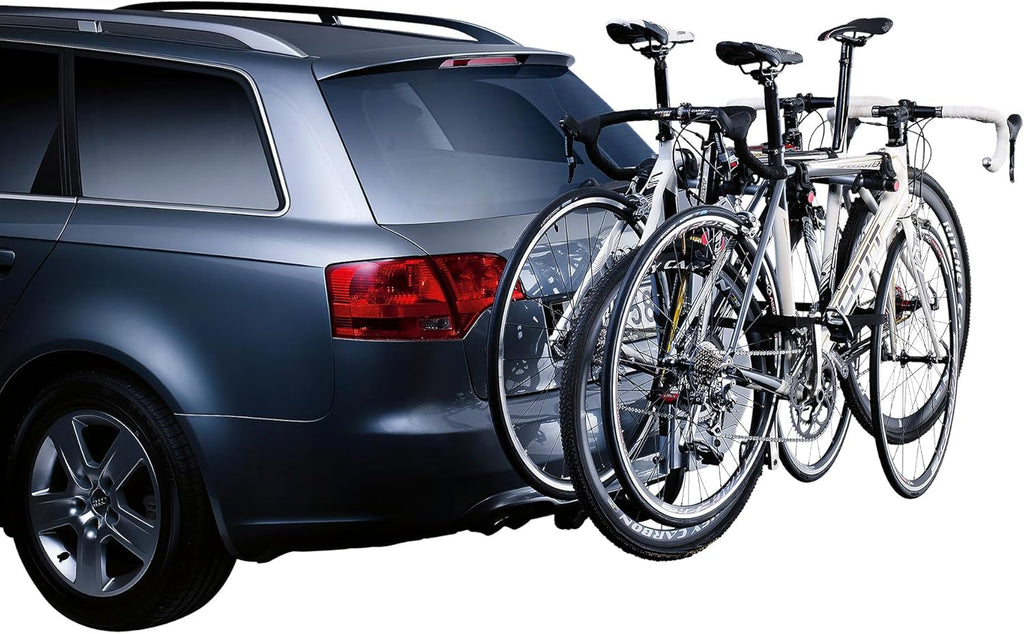 Thule HangOn 3 Tilt, portabicicletas básico de bola de remolque, inclinable y fácil de usar (para 3 bicicletas) TH9720 Gris