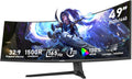 Monitor de juegos Gawfolk de 49 pulgadas, curvo ultra ancho 1500R, DQHD (5120×1440), 165Hz, 1MS, FreeSync, 120% sRGB, monitor ajustable en altura, HDMI2.1, DP1.4, VESA 75 * 75 mm - Negro