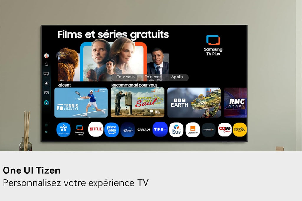 Televisor Samsung 75" QLED 4K Smart TV 75Q7F3, Quantum Dots, procesador IA Q4, WiFi, Airplay, HDR, Q-Symphony, OTS Lite, seguridad Knox, Gaming Hub, Bixby, aplicaciones de operador integradas