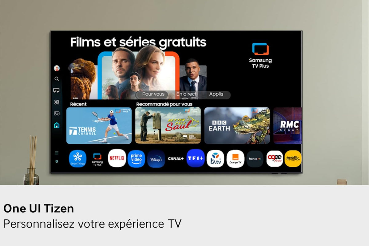 Televisor Samsung 75" QLED 4K Smart TV 75Q7F3, Quantum Dots, procesador IA Q4, WiFi, Airplay, HDR, Q-Symphony, OTS Lite, seguridad Knox, Gaming Hub, Bixby, aplicaciones de operador integradas