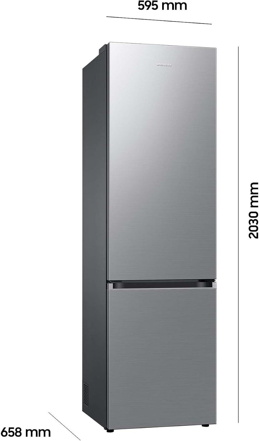 Frigorífico combi Samsung RL38T607BS9/EF, 203 cm, 387 l, frigorífico con congelador, Twin Cooling+, No Frost+, SpaceMax, Optimal Fresh+, Humidity Fresh, acabado acero inoxidable
