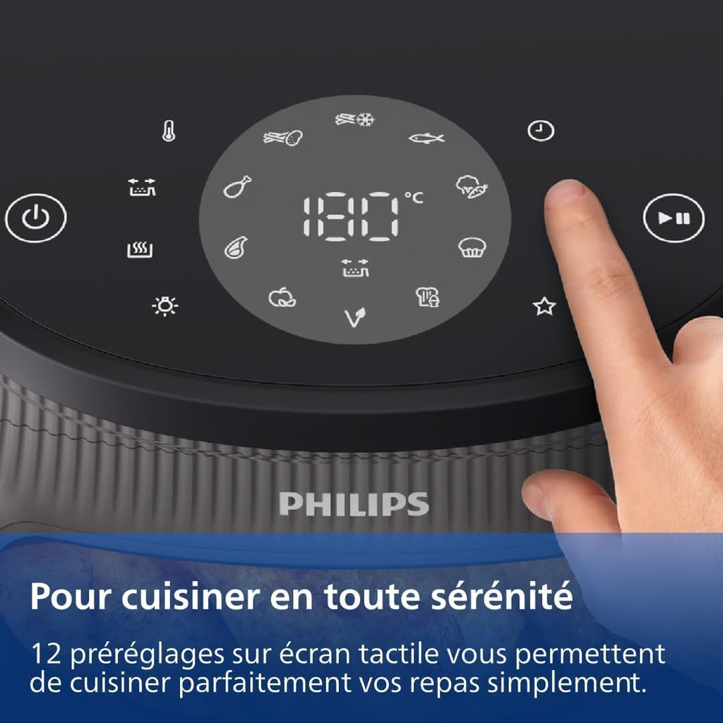 Philips Airfryer Serie 3000 - Freidora de aire 6,2 L, 16 en 1, ventana de cocción, tecnología RapidAir, hasta un 90 % menos de grasa, aplicación HomeID, color negro (NA330/00)