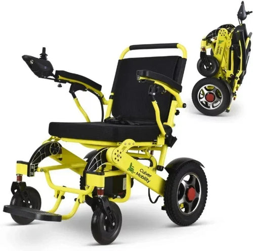 2025 Silla de ruedas eléctrica Culver Mobility, scooter eléctrico motorizado, plegable y ligero, aprobado por la FDA, para viajes en avión (regalo de rampa para silla de ruedas incluido) (plata, 17.5 pulgadas)