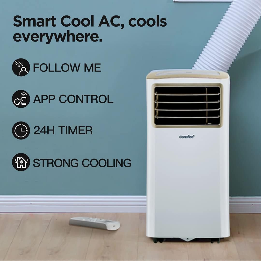 Aire acondicionado portátil Comfee MPPH-09CRN7, 9000 BTU 2,6kW, refrigeración, ventilación y deshumidificación, para habitaciones de hasta 88m³ (33㎡), aire acondicionado portátil con tubo de escape