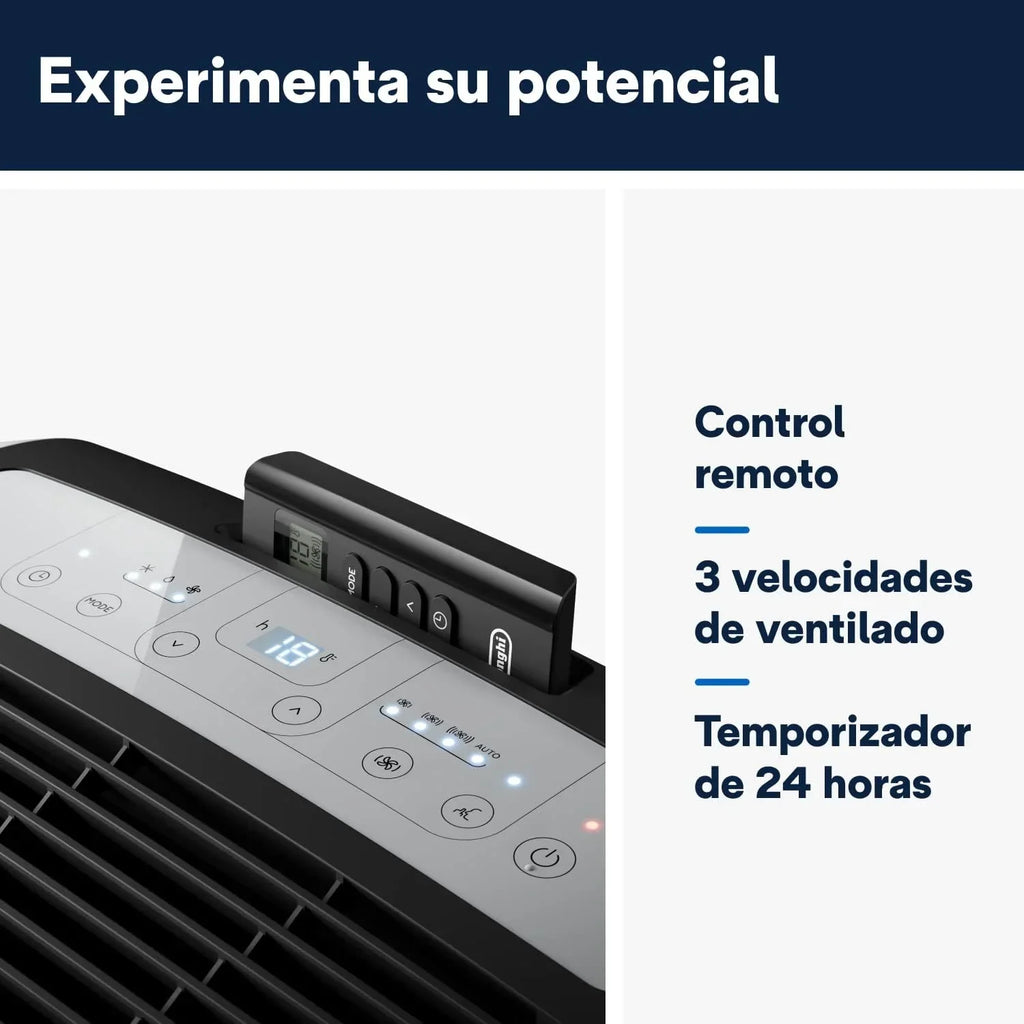 Pinguino PAC EM90K SILENT Aire Acondicionado Portátil 9.800 BTU/h, 2,5 kW, hasta 85 m³, función deshumidificador y ventilación