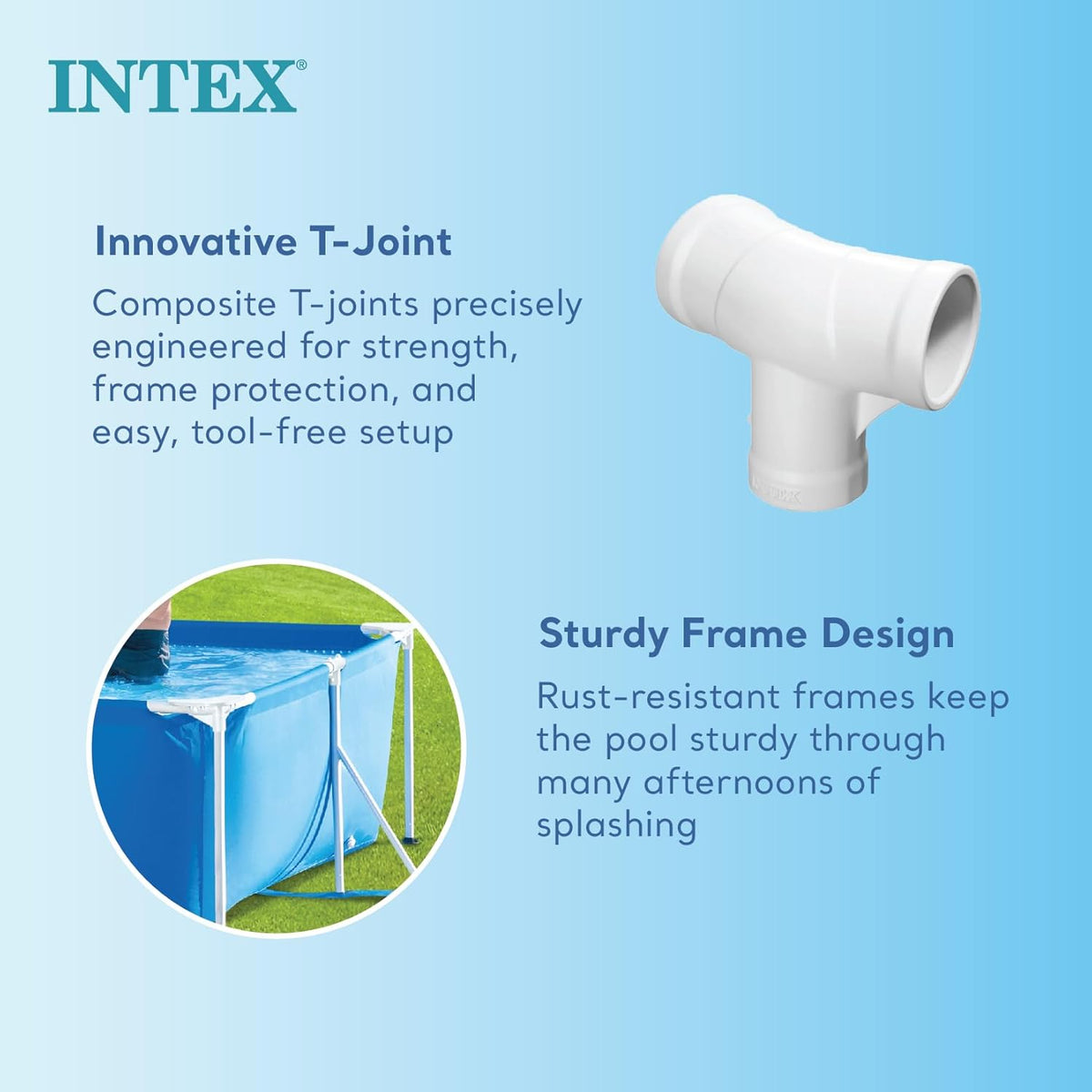 Piscina Intex Metal Frame Junior rectangular tubular (l) 2,60 x (an) 1,60 x (al) 0,65m