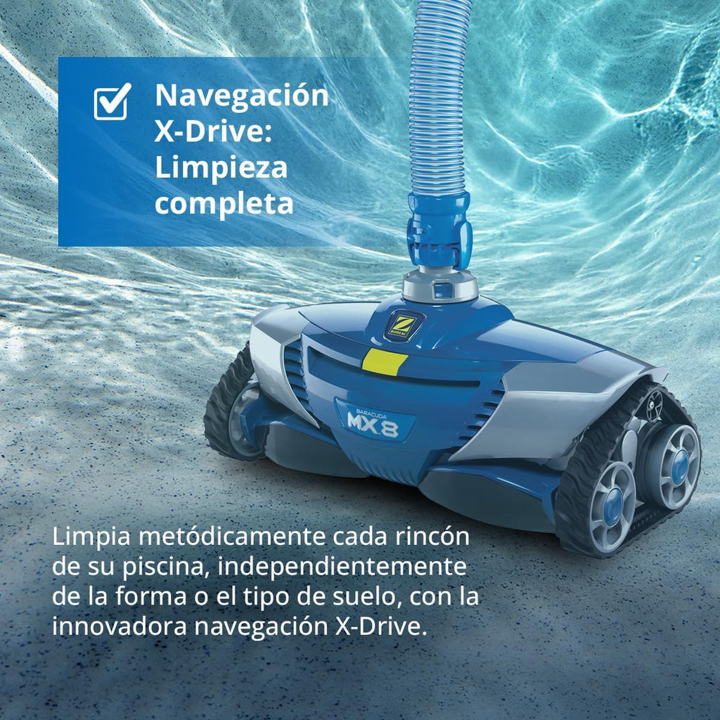 Limpiafondos hidráulico para piscinas Zodiac MX8 para piscinas enterradas de hasta 12 x 6 m