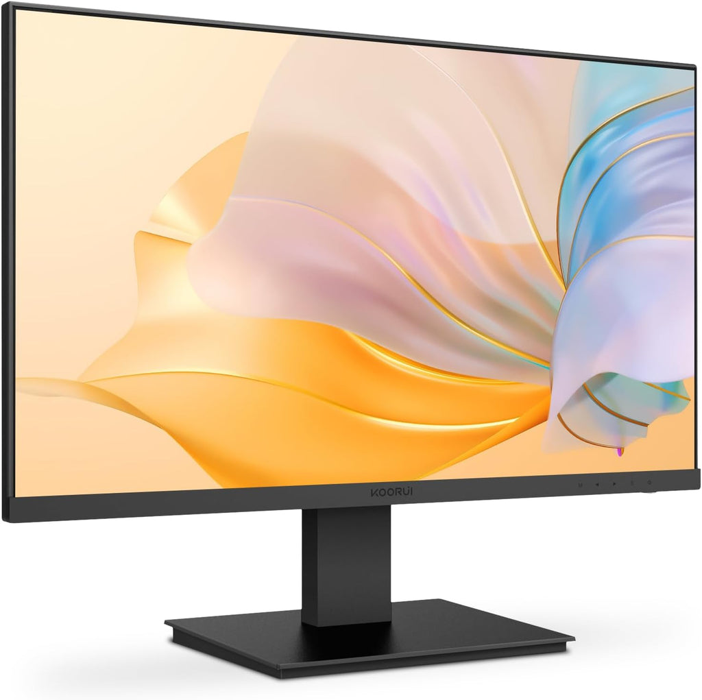 Monitor de PC para oficina KOORUI de 27 pulgadas, 75Hz VA 1080P 5ms, sin marco, HDMI, inclinación ajustable, cuidado ocular, montaje en pared VESA, negro