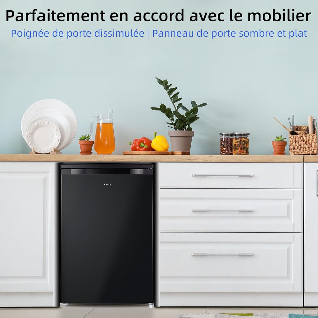 Congélateur vertical CHIQ de 85 L, mini congélateur à porte simple, porte réversible, thermostat réglable, petit congélateur pour la cave, la maison, la résidence étudiante, l'appartement ou le bureau