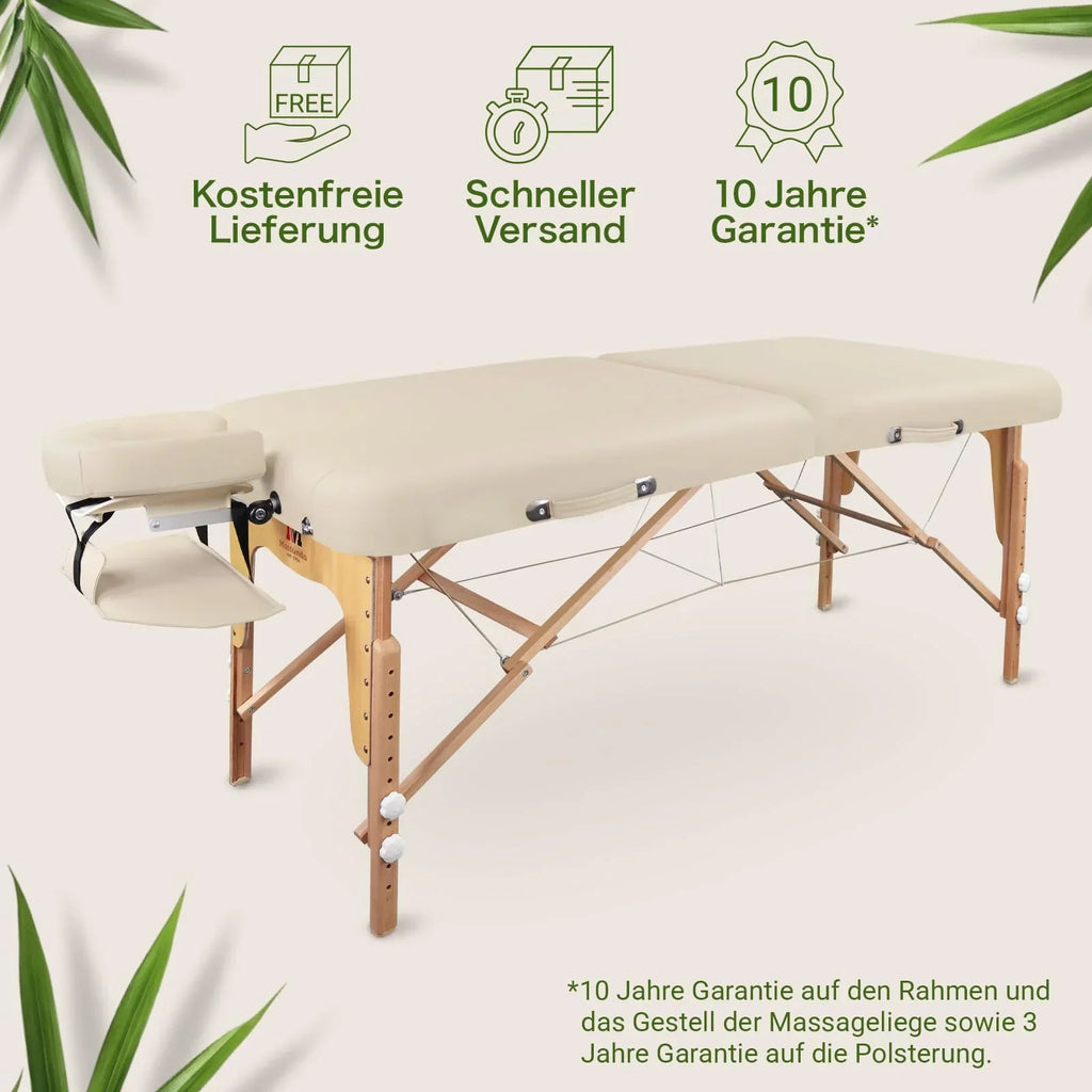 MA-CF-001 Camilla de masaje plegable y ajustable en altura 71 cm madera capacidad de carga 250 kg
