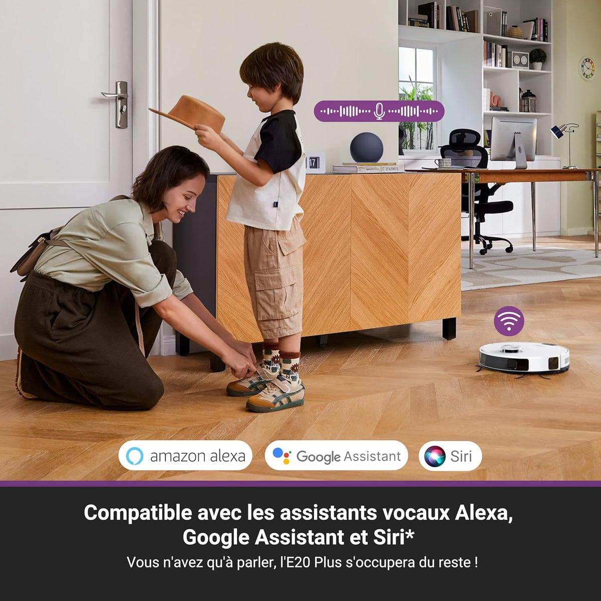 Robot aspirador Eureka E20 Plus de 8000 Pa con estación de vaciado automático sin bolsa, robot aspirador y fregasuelos antienredos, evitación de obstáculos 3D, autonomía de 180 minutos, DuoDetect AI