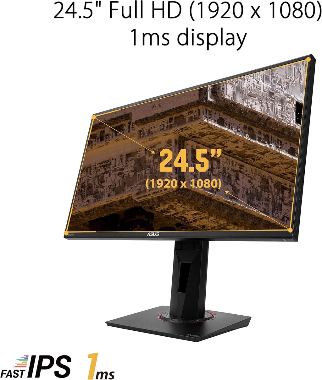 ASUS TUF Gaming VG259QM - Monitor Gaming eSport 24,5" FHD - Panel IPS - 280Hz - 1ms - 16:9 - 1920x1080 - 400cd/m² - Display Port y 2x HDMI - Nvidia G-Sync - Extreme Low Motion Blur - HDR 400, Negro