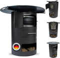 Komplettset – Multifunktionstonne mit 100cm Feuerplatte in 10mm Stärke #2066 – Feuerkorb & Zubehör – A. Weyck Tools Vielseitige Dutch Oven Station, Feuertonne & Grillfass – Hitzebeständig bis 700 Grad