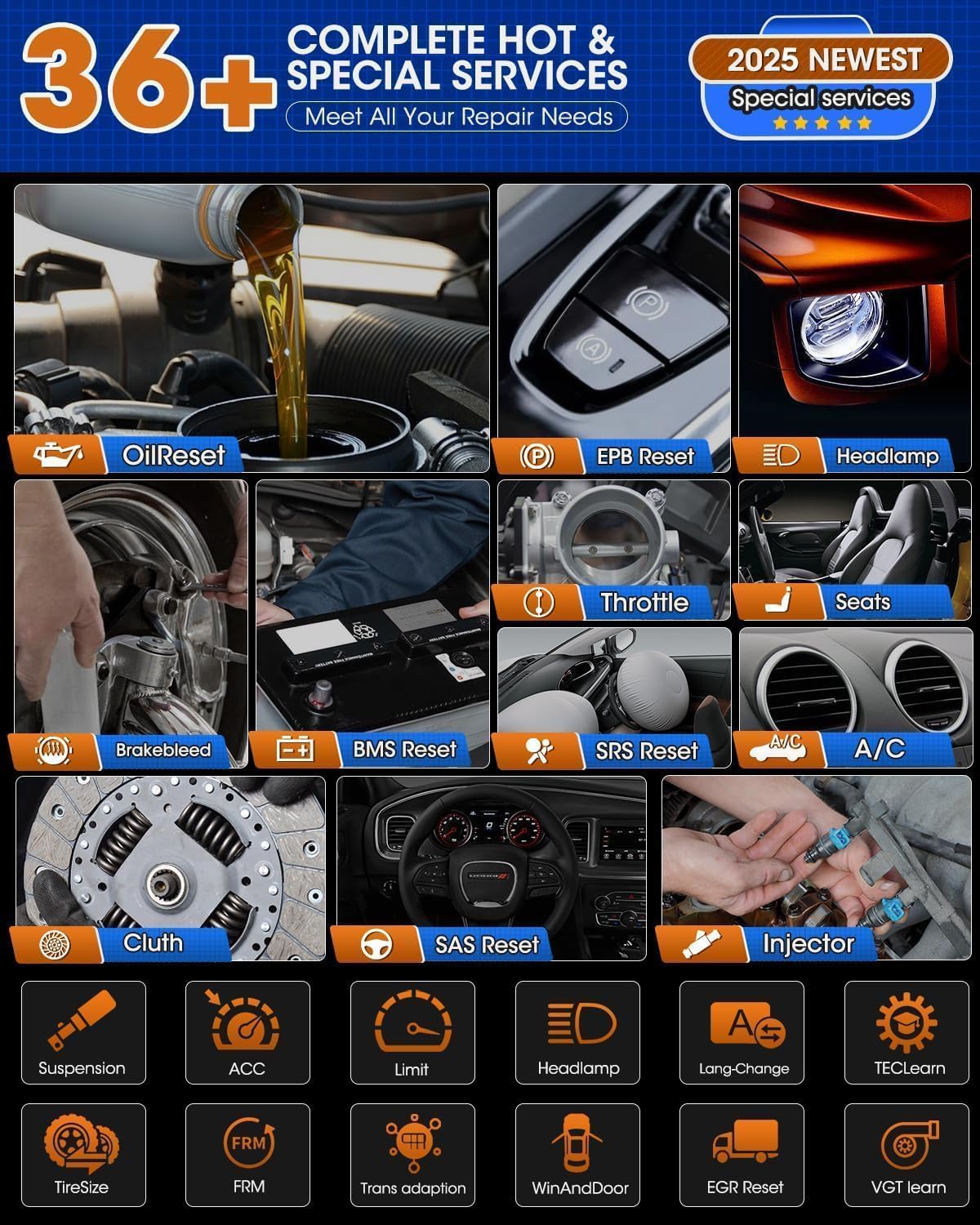 Autel MaxiCOM MK906 Pro con MV108S, Nuevo Modelo 2026 MS906 Pro MS906BT MP900BT, Codificación de ECU como Elite II MK908P, Escáner Bidireccional, más de 36 Servicios, Auto Scan 2.0