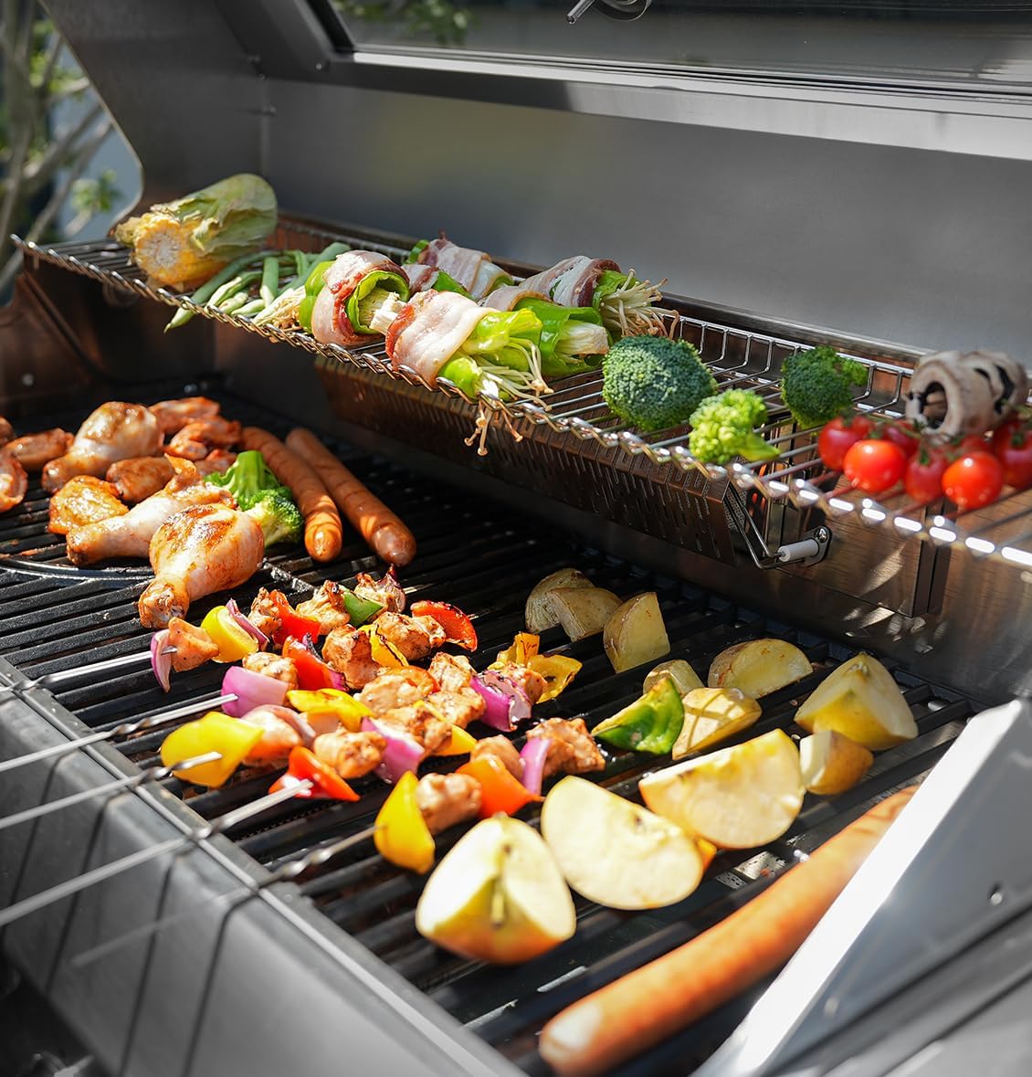 TAINO PLATINUM YAMARA 6+2 Barbacoa de gas Acero inoxidable 6 quemadores Quemador lateral cerámico Quemador trasero cerámico Encendido piezoeléctrico Parrilla de hierro fundido