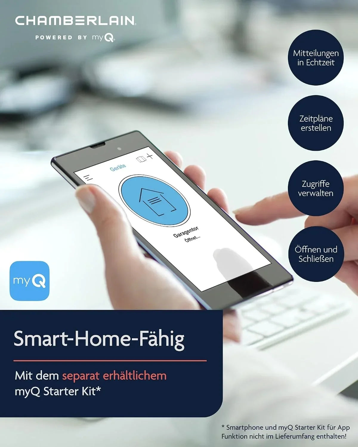 Accionamiento para puerta de garaje ML700EV 700N con correa dentada, arranque y parada suaves, compatible con Smart Home myQ, 2 mandos a distancia, riel guía de 12 kg