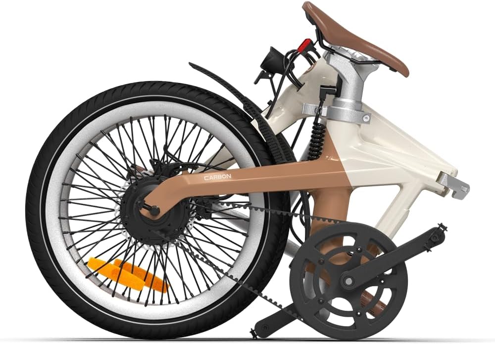 Bicicleta eléctrica ADO Air Carbon, bicicleta plegable, ebike para mujer/ebike para hombre, bicicleta, bicicleta plegable con transmisión por correa, 14,5 kg, pantalla LCD IPS, GPS, aplicación ADO, 250 W
