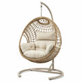 Sillón colgante de ratán con cojín y estructura de acero, 200 cm