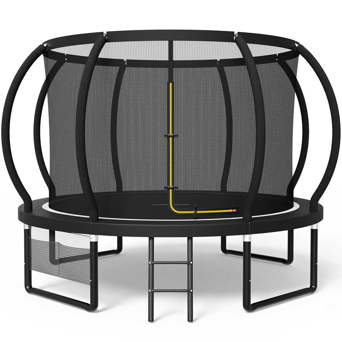Cama elástica infantil para jardín Devoko Ø 228/305/366/427/488 cm con certificado GS, red de seguridad, forma redonda, escalera y bolsa para zapatos
